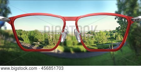 3d Illustration Of Clear Vision Through Glasses
