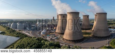 Drax Power Station, Uk - June 20, 2022.  An Aerial View Of Drax Power Station Near Selby In North Yo