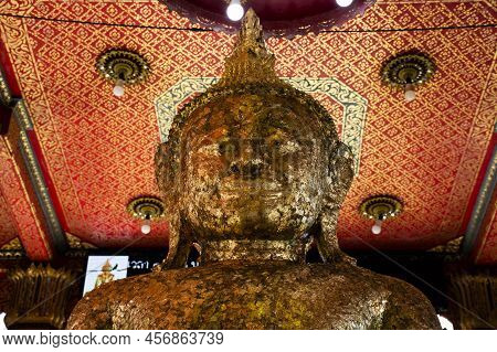 Thai People And Foreign Travelers Travel Visit And Respect Praying Blessing With Holy Mystery And Bu
