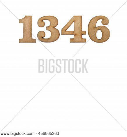 Number 1346 - Piece Of Wood Isolated On White Background