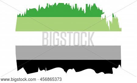 Aromantic Pride Flag Illustration. Lgbt Community. Bright Concept Background, Template For Banners,