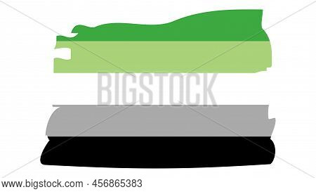 Aromantic Pride Flag Illustration. Lgbt Community. Bright Concept Background, Template For Banners,