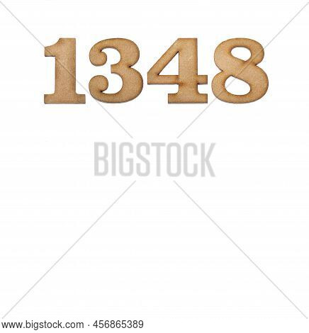 Number 1348 - Piece Of Wood Isolated On White Background