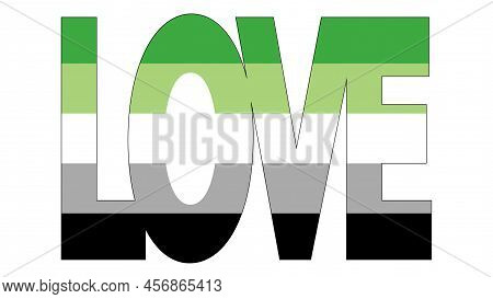 Aromantic Pride Flag Illustration. Lgbt Community. Bright Concept Background, Template For Banners,