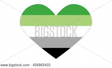 Aromantic Pride Flag Illustration. Lgbt Community. Bright Concept Background, Template For Banners,