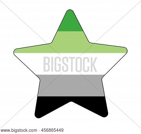 Aromantic Pride Flag Illustration. Lgbt Community. Bright Concept Background, Template For Banners,