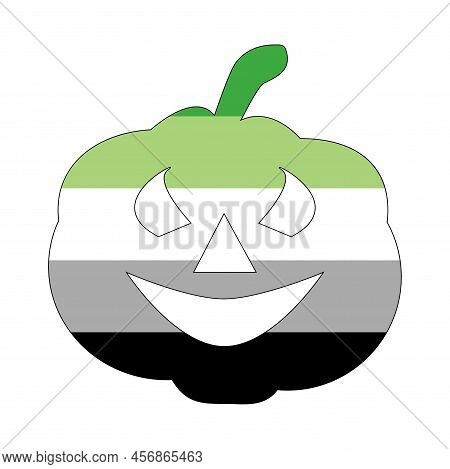 Aromantic Pride Flag Illustration. Lgbt Community. Bright Concept Background, Template For Banners,