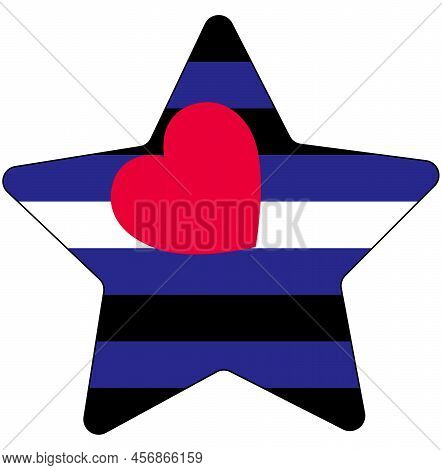 Leather Pride Flag. Symbol For Leather Fetishists, Practitioners Of Sadomasochism, Bdsm Or Related P