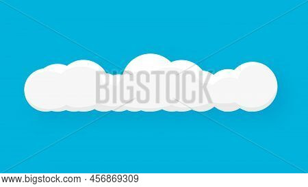 Cloud On A Blue Background. Blue Sky With Cloud With Shadow. Vector Illustration