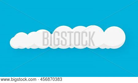 Cloud On A Blue Background. Blue Sky With Cloud With Shadow. Vector Illustration