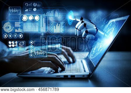 3d Rendering Artificial Intelligence Ai Research Of Robot And Cyborg Development For Future Of Peopl