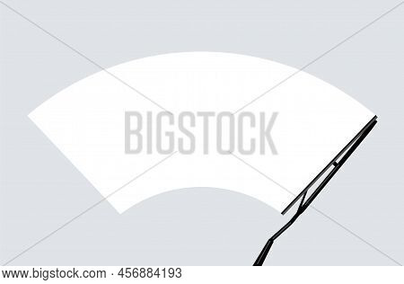 Car Wiper Windshield Winter Clean Front Window Background. Vector Windscreen Clean Glass Vector