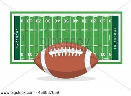American Football Field Background. Rugby Stadium Grass Field Illustration