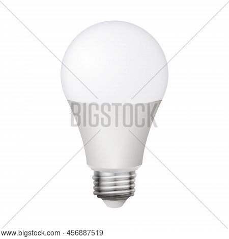 Led Bulb Lamp Isolated Vector Light Eco. Led Lightbulb Energy Save White