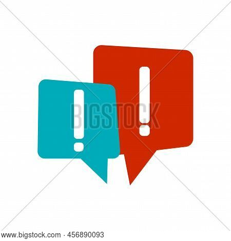 Modern Messages Exclamation Mark. Message Bubble. Faq Concept. Vector Illustration. Stock Image.