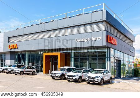 Samara, Russia - June 18, 2022: Dealership Lada Office Of Official Dealer. Lada Is A Russian Automob