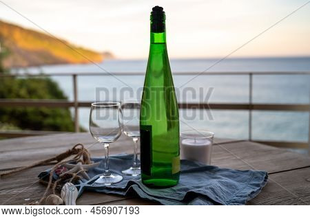 Txakoli Or Chacolí Slightly Sparkling Very Dry White Wine Produced In The Spanish Basque Country, Se