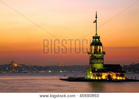Maiden Tower (Kiz Kulesi). Istanbul, Tyrkiet