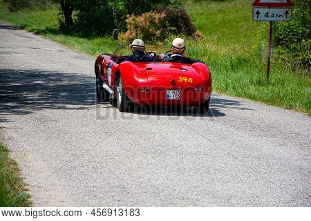 Maserati 150 S 1955 On An Old Racing Car In Rally Mille Miglia 2022 The Famous Italian Historical Ra