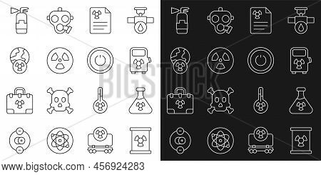 Set Line Radioactive Waste In Barrel, Test Tube Radiation, Electric Car Charging Station, Radiation 