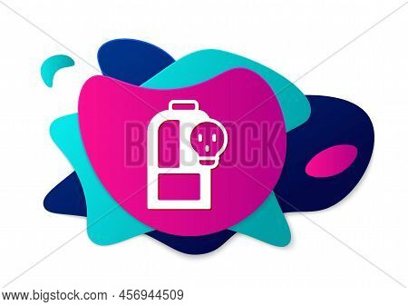 Color Laboratory Chemical Beaker With Toxic Liquid Icon Isolated On White Background. Biohazard Symb