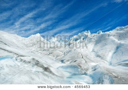 Oberfläche eines Gletschers in Patagonien.