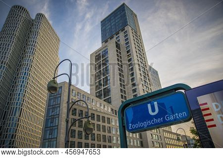 Berlin, Germany, June 2022: View On Skyscrapers On Zoologischer Garten U-bahn Or Metro Station With 