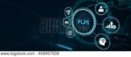Plm Product Lifecycle Management System Technology Concept. Technology, Internet And Network Concept