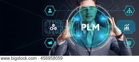 Plm Product Lifecycle Management System Technology Concept. Technology, Internet And Network Concept