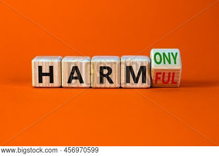 From Harmful To Harmony Symbol. Turned A Wooden Cube And Changed Word Harmful To Harmony. Beautiful 