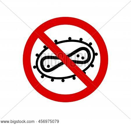 Monkeypox Caution Red Sign. Stop Monkey Pox Virus Outbreak Icon. Danger And Public Health Risk Disea