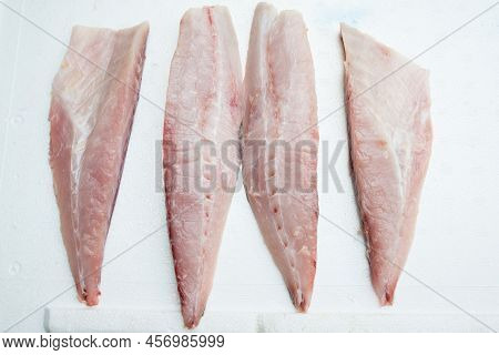 Filet Of Caranx Melampygus, Bluefin Trevally Or Black Ulua