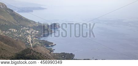 Aerial View Of Maratea Habour, Basilicata, Italy. View From The Sea In Maratea, Calabria.