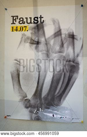 Nuernberg, Germany - Circa June 2022: Faust Concert Poster