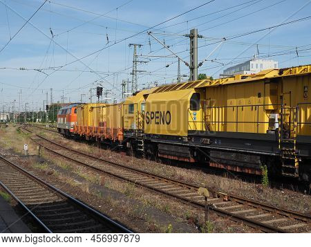 Trains At Nuernberg Hauptbahnhof Central Station In Nuernbergp