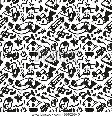 Jazz musicians - seamless vector background