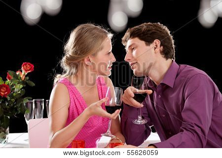 Abendessen Wein und Liebe