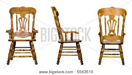 ภาพตัดปะของ 3 โบราณไม้เก้าอี้มุม (แยกต่างหาก)