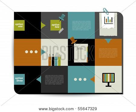 Modern color  infographic box diagram can be used for annual report. Web or print banner, template.