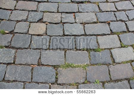 Covering Of Road Made From Stone Blocks