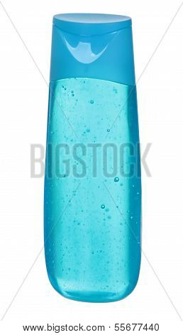 Plastic Bottle with liquid soap on white background. shampoo