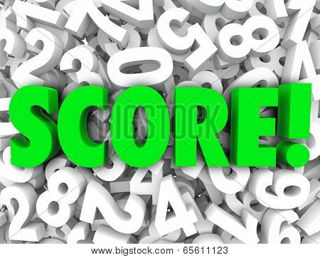 Score word background 3d numbers your rank, rating, grade