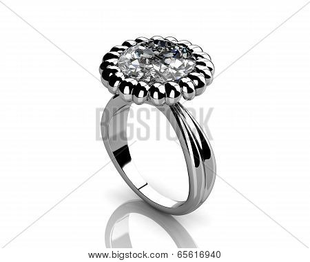 Diamond Ring On White Background With High Quality