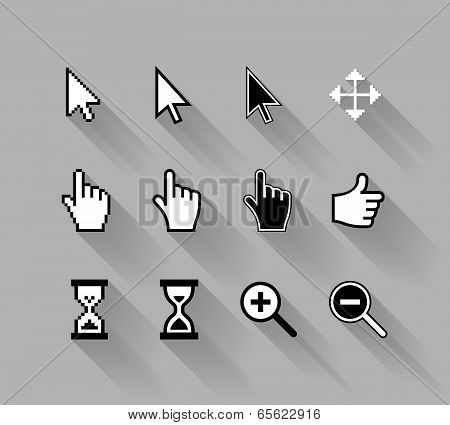 cursors with long shadows