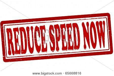 Stamp with text reduce speed now inside vector illustration