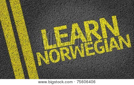 Learn Norwegian written on the road