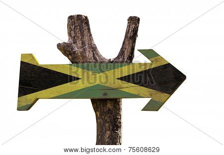 Jamaica wooden sign isolated on white background