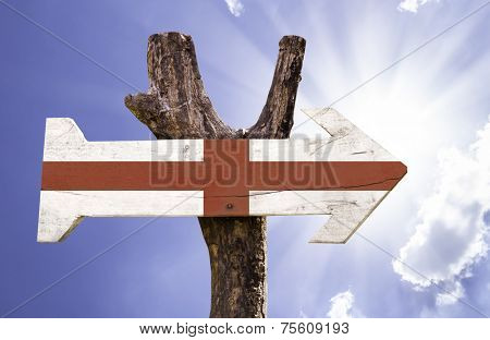 England wooden sign on a beautiful day 