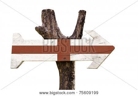 England wooden sign isolated on white background