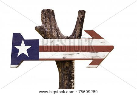 Liberia wooden sign isolated on white background